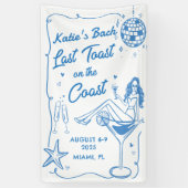 Laatste Toast Beach Blauw Bachelorette Weekend Ban Spandoek (Verticaal)