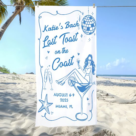 Laatste Toast Beach Blauw Bachelorette Weekend Ban Spandoek