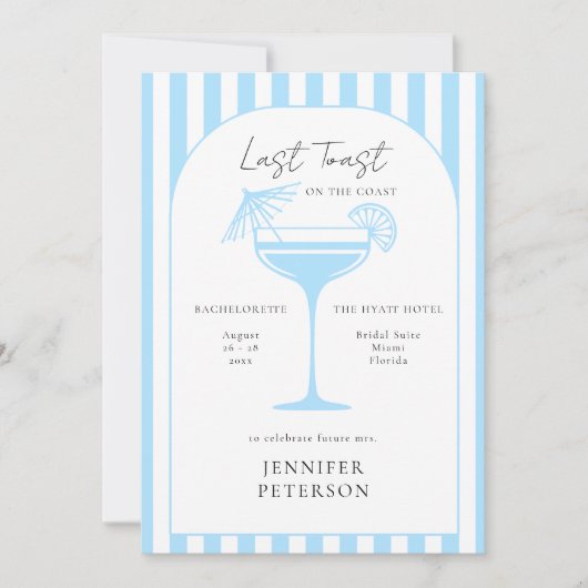 Laatste Toast Beach Boho Bachelorette Party Route Kaart (Voorkant)