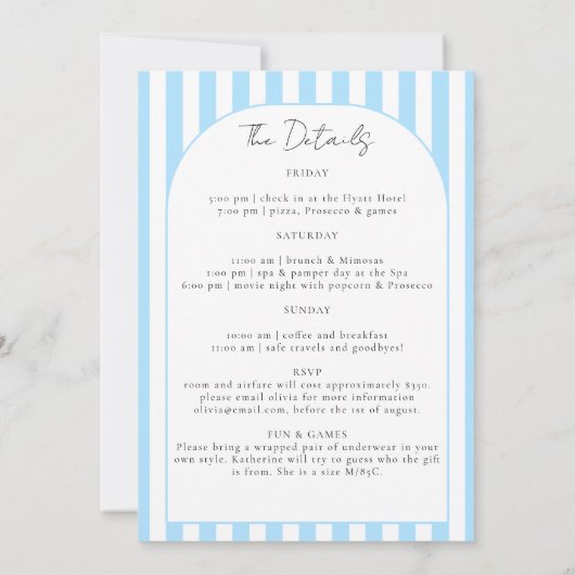 Laatste Toast Beach Boho Bachelorette Party Route Kaart (Achterkant)