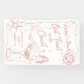 Laatste Toast Beach Roze Bachelorette Weekend Bann Spandoek (Horizontaal)
