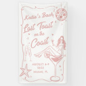 Laatste Toast Beach Roze Bachelorette Weekend Bann Spandoek (Verticaal)
