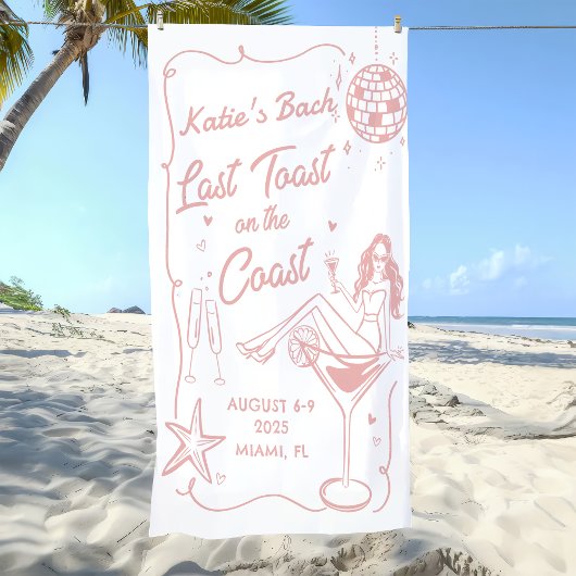 Laatste Toast Beach Roze Bachelorette Weekend Bann Spandoek