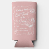 Laatste Toast Beach Roze vrijgezellenfeest Seltzer Blikjeskoeler (Achterkant)