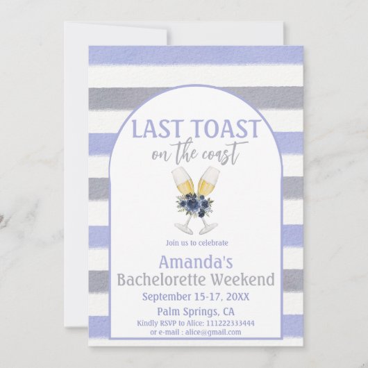 Laatste Toast Coast Beach Bachelorette Weedkend Pa Kaart (Voorkant)