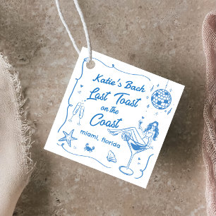 Laatste Toast Coast Beach Blauw vrijgezellenfeest Bedankjes Labels