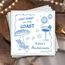 Laatste Toast Coast Beach Blauw vrijgezellenfeest Servet