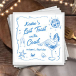 Laatste Toast Coast Beach Blauw vrijgezellenfeest Servet<br><div class="desc">Laatste Toast Coast Beach Blauw Bachelorette Party Papier Diner servetten</div>