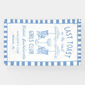 Laatste Toast Coast Beach Blauw vrijgezellenfeest Spandoek (Horizontaal)