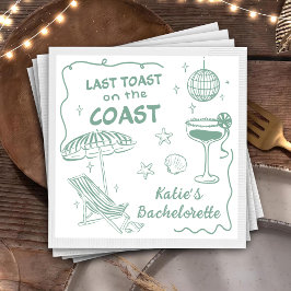 Laatste Toast Coast Beach Groene vrijgezellenfeest Servet