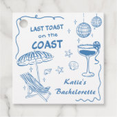 Laatste Toast Coast Beach Handgetekende Blauwe Bac Bedankjes Labels (Voorkant)