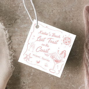 Laatste Toast Coast Beach Roze vrijgezellenfeest Bedankjes Labels