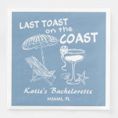 Laatste Toast Coast Beach vrijgezellenfeest Servet (Voorkant)