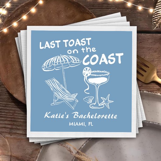 Laatste Toast Coast Beach vrijgezellenfeest Servet