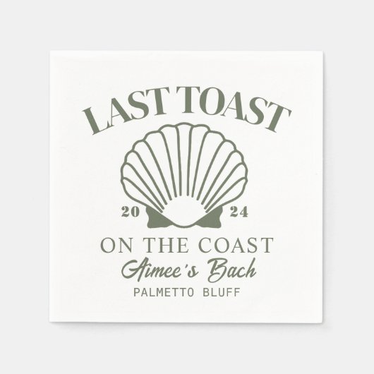 Laatste Toast Coast Beach vrijgezellenfeest Servet (Voorkant)