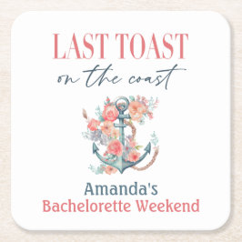 Laatste Toast Coastal Bachelorette Weekend Decor Kartonnen Onderzetters