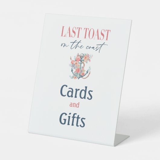 Laatste Toast Coastal Bachelorette Weekend Party Reclamebord Met Voetstuk (Voorkant)