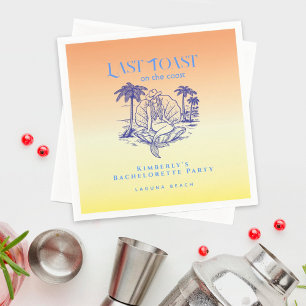 Laatste Toast Cowgirl Zeemeermin Kust Afscheidsete Servet