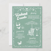 Laatste Toast Green Beach vrijgezellenweekend Kaart (Achterkant)