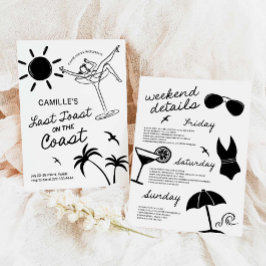 Laatste Toast Hand getrokken Bachelorette Weekend Kaart