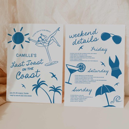 Laatste Toast Handgetekende Bachelorette Bash Uitn Kaart