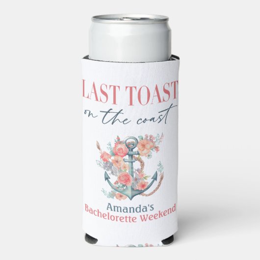 Laatste Toast Kust Bachelorette Weekend Decoratie Seltzer Blikjeskoeler (Seltzer Voorkant)