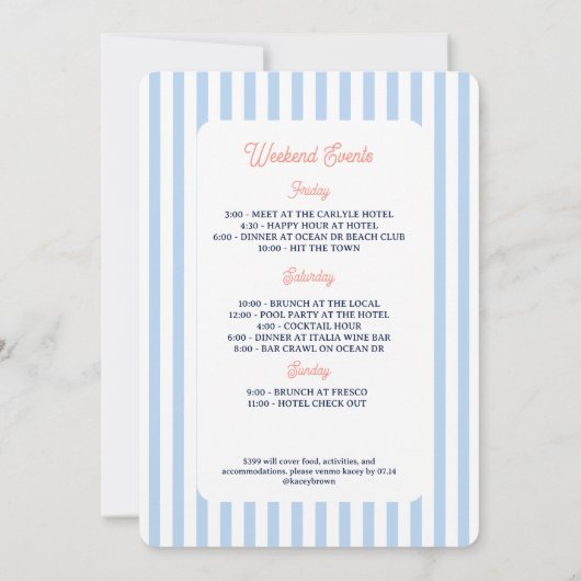 Laatste toast kust Bachelorette weekend Kaart (Achterkant)