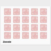 Laatste toast kust roze handgetekende bachelorette vierkante sticker (Vel)