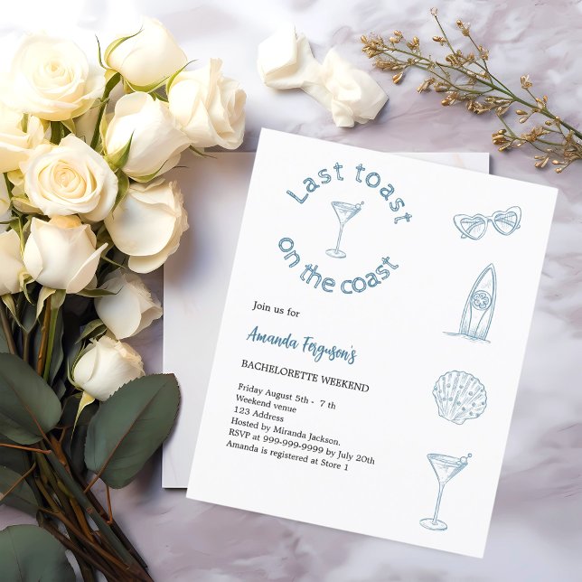 Laatste toast kust vrijgezellenweekend uitnodiging (Creator heeft geüpload)