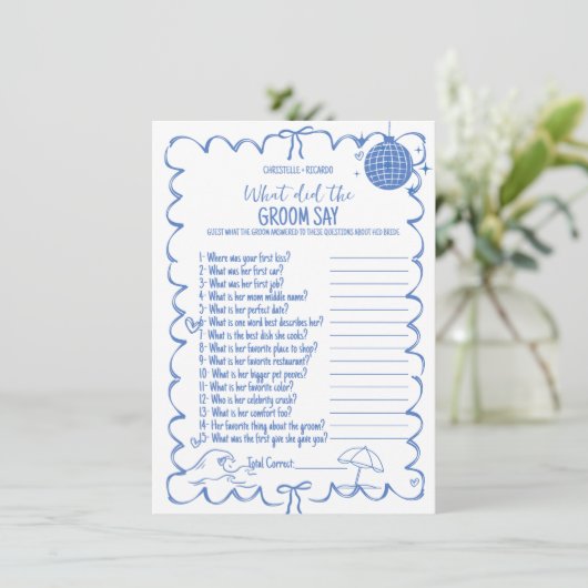 Laatste Toast Op bruidegom trivia vrijgezellenfees Aankondiging (Staand voorkant)