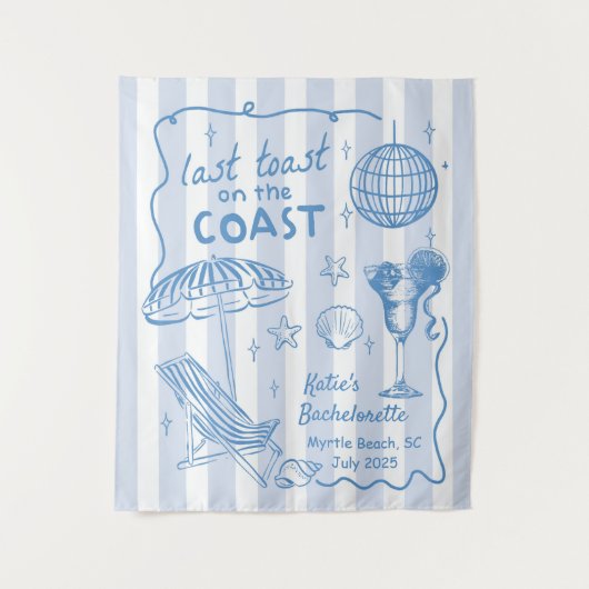 Laatste toast op de Bachelorette Party Banner van  Wandkleed (Voorkant)