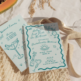 Laatste toast op de Coast Aqua Bachelorette Weeken Kaart