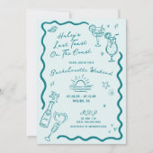 Laatste toast op de Coast Aqua Bachelorette Weeken Kaart (Voorkant)