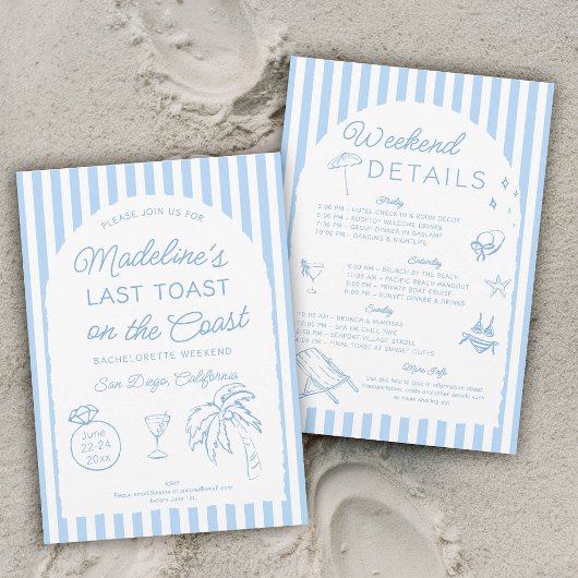 Laatste toast op de Coast Arch Bachelorette Party Kaart