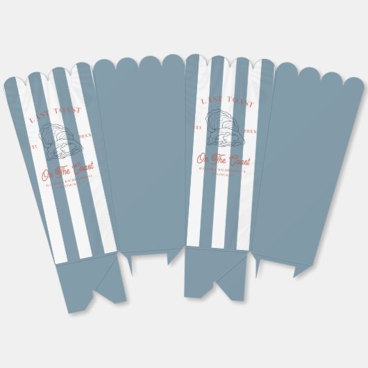 Laatste Toast op de Coast Bachelorette Bedankdoosjes (Ongevouwen)