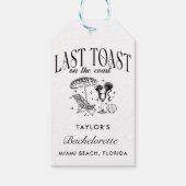 Laatste Toast op de Coast Bachelorette Party Cadeaulabel (Achterkant)