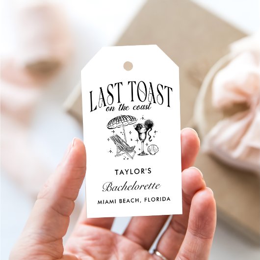 Laatste Toast op de Coast Bachelorette Party Cadeaulabel