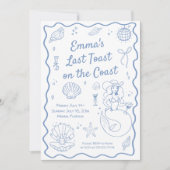 Laatste Toast op de Coast Bachelorette Party Kaart (Voorkant)