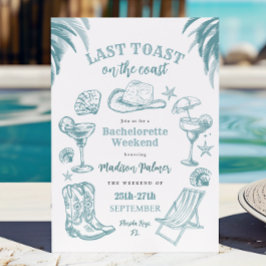 Laatste Toast op de Coast Bachelorette Party Kaart