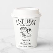 Laatste Toast op de Coast Bachelorette Party Papieren Bekers (Voorkant)