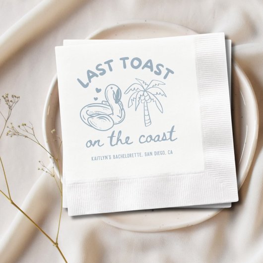 Laatste Toast op de Coast Bachelorette Party serve Servet