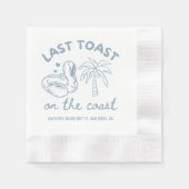 Laatste Toast op de Coast Bachelorette Party serve Servet (Voorkant)