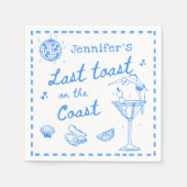 Laatste Toast op de Coast Bachelorette Party Servet (Voorkant)