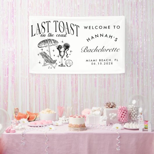 Laatste Toast op de Coast Bachelorette Party Spandoek (Feest)