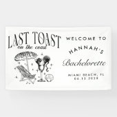 Laatste Toast op de Coast Bachelorette Party Spandoek (Horizontaal)