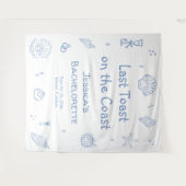 Laatste Toast op de Coast Bachelorette Party Wandkleed (Voorkant (horizontaal))