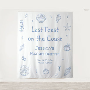 Laatste Toast op de Coast Bachelorette Party Wandkleed