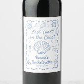 Laatste Toast op de Coast Bachelorette Party Wijn Etiket
