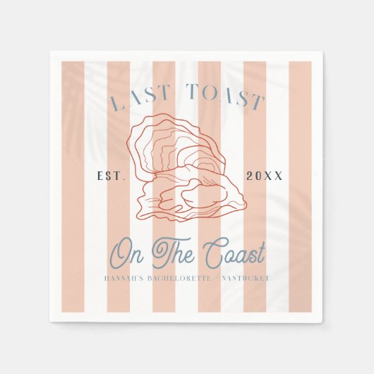 Laatste Toast op de Coast Bachelorette Servet (Voorkant)