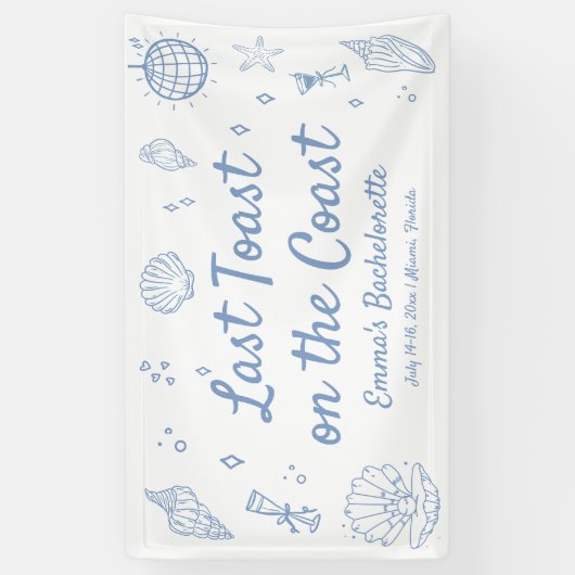 Laatste Toast op de Coast Bachelorette Spandoek (Verticaal)